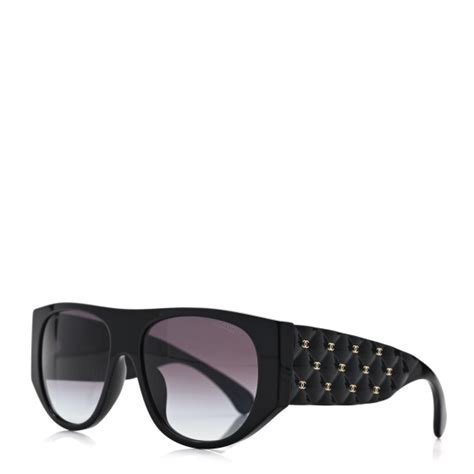 sunglasses chanel goldton arms|CHANEL Acetate Quilted CC Pilot Sunglasses 71465 Black .